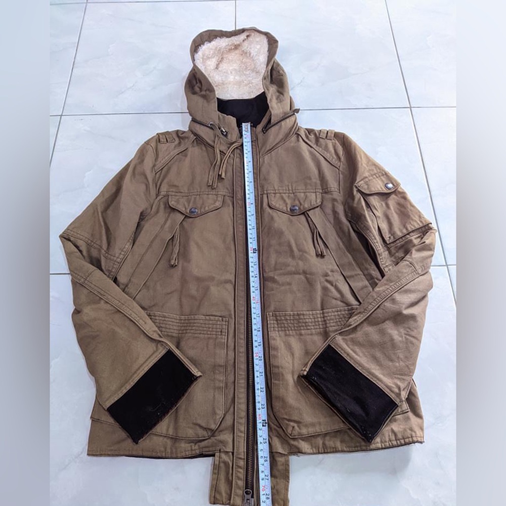 Men's Tan Hooded Jacket
